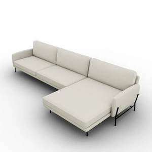 Calligaris Le Marais Fabric Sofa w/Right Hand Chaise Facing, Cream