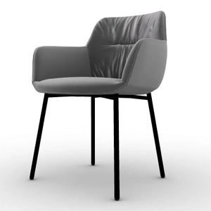 Calligaris Cocoon Fabric/Metal Customizable Plush Seat Dining Armchair (Set of 4)