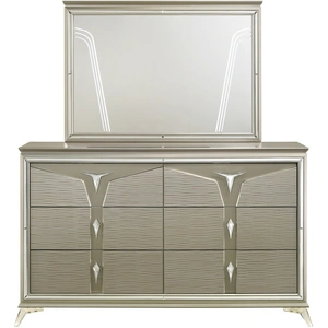 Galaxy Home Furnishings Samantha 6-Drawer Wood Veneer Dresser