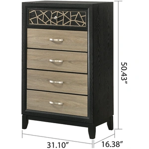 Galaxy Home Furnishings Selena 5-Drawer Wood Veneer Chest