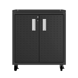 Manhattan Comfort Fortress Textured Metal 31.5-inch Garage Mobile Cabinet w/2 Adjustable Shelves