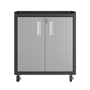 Manhattan Comfort Fortress Textured Metal 31.5-inch Garage Mobile Cabinet w/2 Adjustable Shelves