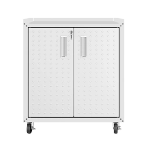 Manhattan Comfort Fortress Textured Metal 31.5-inch Garage Mobile Cabinet w/2 Adjustable Shelves