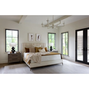 Universal Furniture Summerland Fabric/Metal Panel Bed, Berber Snow