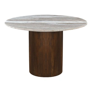 Liberty Furniture Kaleidoscope Round Wood/Marble Top Dining Table, Aged Whiskey