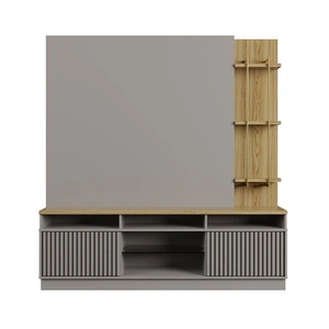 Manhattan Comfort Pomander 71.5-inch Free Standing Entertainment Center w/Decor Shelves