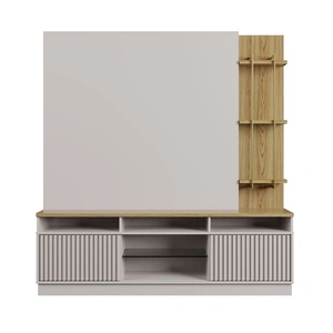 Manhattan Comfort Pomander 71.5-inch Free Standing Entertainment Center w/Decor Shelves