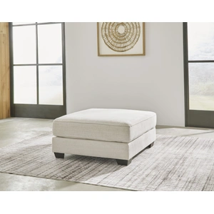 Ashley Furniture Lerenza 40-inch Square Oversized Accent Ottoman - Birch Cream Textured Polyester, Birch
