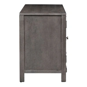 Liberty Furniture Modern Farmhouse Wood Credenza w/4 Drawers & 2 Doors, Dusty Charcoal & Heavy Distressing