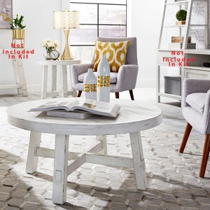 Liberty Furniture Modern Farmhouse Round Splay Leg Coffee Table Set