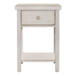 Liberty Furniture Modern Farmhouse Wood Side Table with Storage Drawer