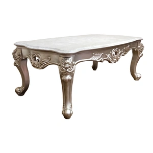 Cosmos Furniture Ariel Marble Wood Rectangular Coffee Table, Champagne