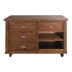 Liberty Furniture Arlington House Wood Credenza w/4 Drawers, Cobblestone Brown