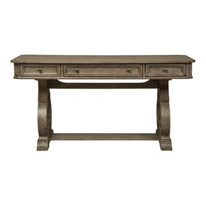 Liberty Furniture Simply Elegant Wood Writing Desk w/3 Drawers, Heathered Taupe