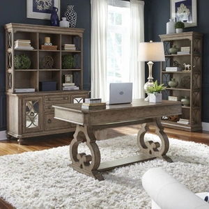 Liberty Furniture Simply Elegant Wood Writing Desk | Heathered Taupe, Heathered Taupe