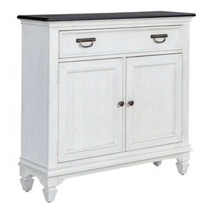 Liberty Furniture Allyson Park Wood 42-Inch Accent Hall Console w/2 Doors & Drawer, Wirebrushed White & Charcoal