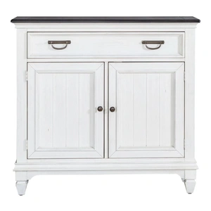 Liberty Furniture Allyson Park Wood 42-Inch Accent Hall Console w/2 Doors & Drawer, Wirebrushed White & Charcoal
