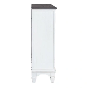 Liberty Furniture Allyson Park Wood 42-Inch Accent Hall Console w/2 Doors & Drawer, Wirebrushed White & Charcoal
