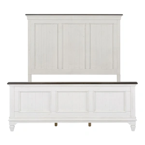 Liberty Furniture Allyson Park Two-Toned Wood Panel Bed, Wirebrushed White & Charcoal