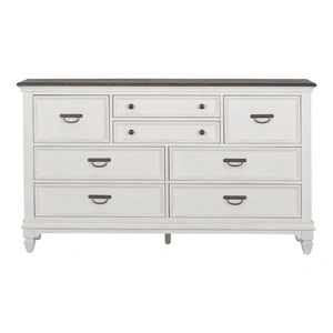 Liberty Furniture Allyson Park Wood Dresser w/8 Drawers, Wirebrushed White & Charcoal