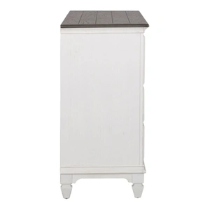 Liberty Furniture Allyson Park Wood Dresser w/8 Drawers, Wirebrushed White & Charcoal