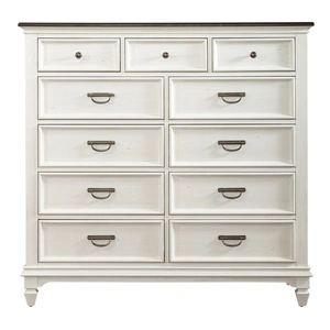 Liberty Furniture Allyson Park Wood Chesser w/11 Drawers, Wirebrushed White & Charcoal