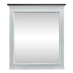 Liberty Furniture Allyson Park Rectangular Glass/Wood 36-Inch Crown Mirror, Wirebrushed White & Charcoal