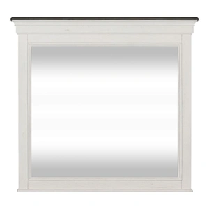 Liberty Furniture Allyson Park Rectangular Glass/Wood 45-Inch Crown Mirror, Wirebrushed White & Charcoal