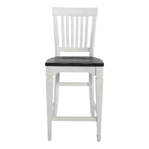 Liberty Furniture Allyson Park Wood Counter Height Slat Back Chair, Wirebrushed White & Charcoal