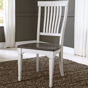 Liberty Furniture Allyson Park Extendable Oval Dining Set | Two-Toned, Wirebrushed White & Charcoal