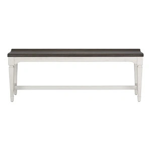 Liberty Furniture Allyson Park Wood Seat Bench, Wirebrushed White & Charcoal