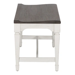 Liberty Furniture Allyson Park Wood Seat Bench, Wirebrushed White & Charcoal