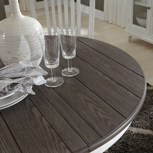 Liberty Furniture Allyson Park Oval Wood Extendable Dining Table, Wirebrushed White & Charcoal