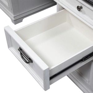 Liberty Furniture Allyson Park Wood Credenza w/7 Drawers, Wirebrushed White & Charcoal
