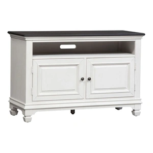 Liberty Furniture Allyson Park Wood 46-Inch TV Console w/2 Doors, Wirebrushed White & Charcoal