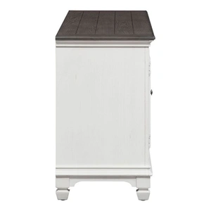 Liberty Furniture Allyson Park Wood 66-Inch TV Console w/2 Drawers & 2 Doors, Wirebrushed White & Charcoal