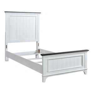 Liberty Furniture Allyson Park Two-Toned Wood Panel Bed, Wirebrushed White & Charcoal