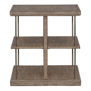 Liberty Furniture City Scape Rectangular Wood Storage End Table, Burnished Beige