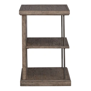 Liberty Furniture City Scape Rectangular Wood Storage Chair Side Table, Burnished Beige