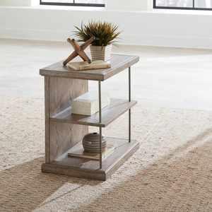 Liberty Furniture City Scape Rectangular Wood Storage Chair Side Table, Burnished Beige