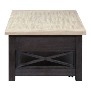 Liberty Furniture Heatherbrook Rectangular Wood Lift Top Cocktail Table w/Casters, Charcoal/Ash