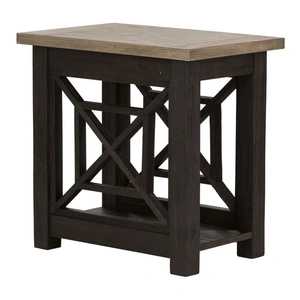Liberty Furniture Heatherbrook Rectangular Wood Chair Side Table, Charcoal/Ash