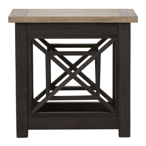 Liberty Furniture Heatherbrook Rectangular Wood Chair Side Table, Charcoal/Ash