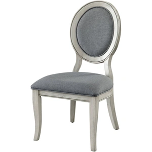 Furniture of America Siobhan Fabric/Wood Dining Side Chair, Set of 2, Grey/Antique White