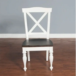 Sunny Designs SM Carriage House Wood Crossback Dining Side Chair, European Cottage (Set of 2)