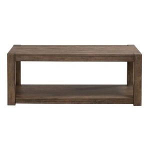 Liberty Furniture Broadmore Rectangular Wood Cocktail Table w/Casters, Cobblestone Brown