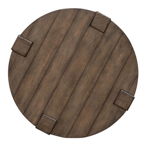 Liberty Furniture Broadmore Round Wood Chairside Table, Cobblestone Brown