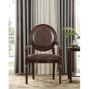 Homelegance Aldermont Leatherette Desk Chair, Dark Brown