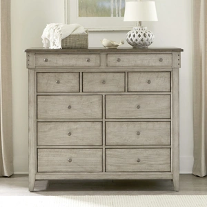 Liberty Furniture Ivy Hollow Wood 11-Drawer Chesser, Weathered Linen/Dusty Taupe