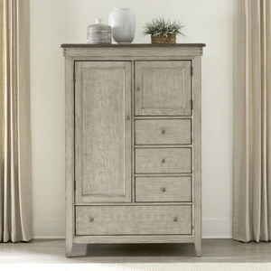 Liberty Furniture Ivy Hollow Wood 2-Door 4-Drawer Chest, Weathered Linen/Dusty Taupe